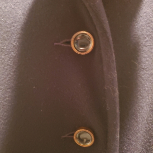 VINTAGE LONG COAT IN NAVY WITH GOLD&NAVY BUTTONS - Picture 6 of 6